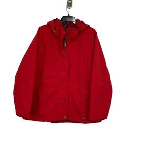 Lands End Women's Red Hooded Squall Jacket